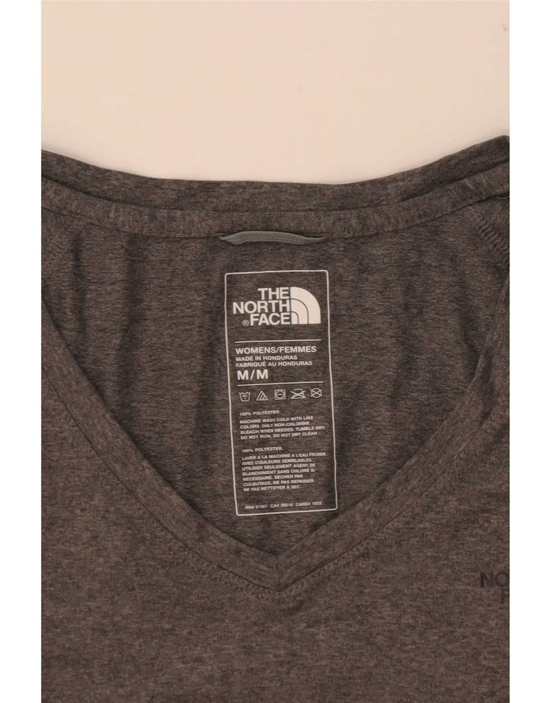 Женская футболка The North Face Top UK 12, средний серый полиэстер с крапинками