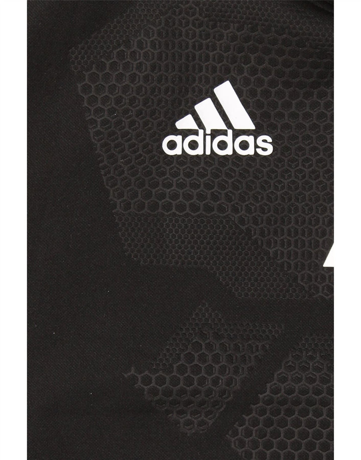 ADIDAS Womens Graphic T-Shirt Top UK 12 Medium Black Vintage Adidas and Second-Hand Adidas from Messina Hembry 