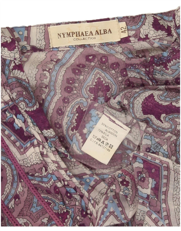 Женская туника с длинным рукавом Nymphaea Alba IT 42, средний фиолетовый, шелк с пейсли