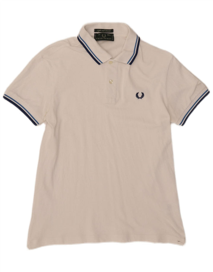 Мужская легкая и эластичная рубашка-поло Fred Perry, маленький размер, белый хлопок