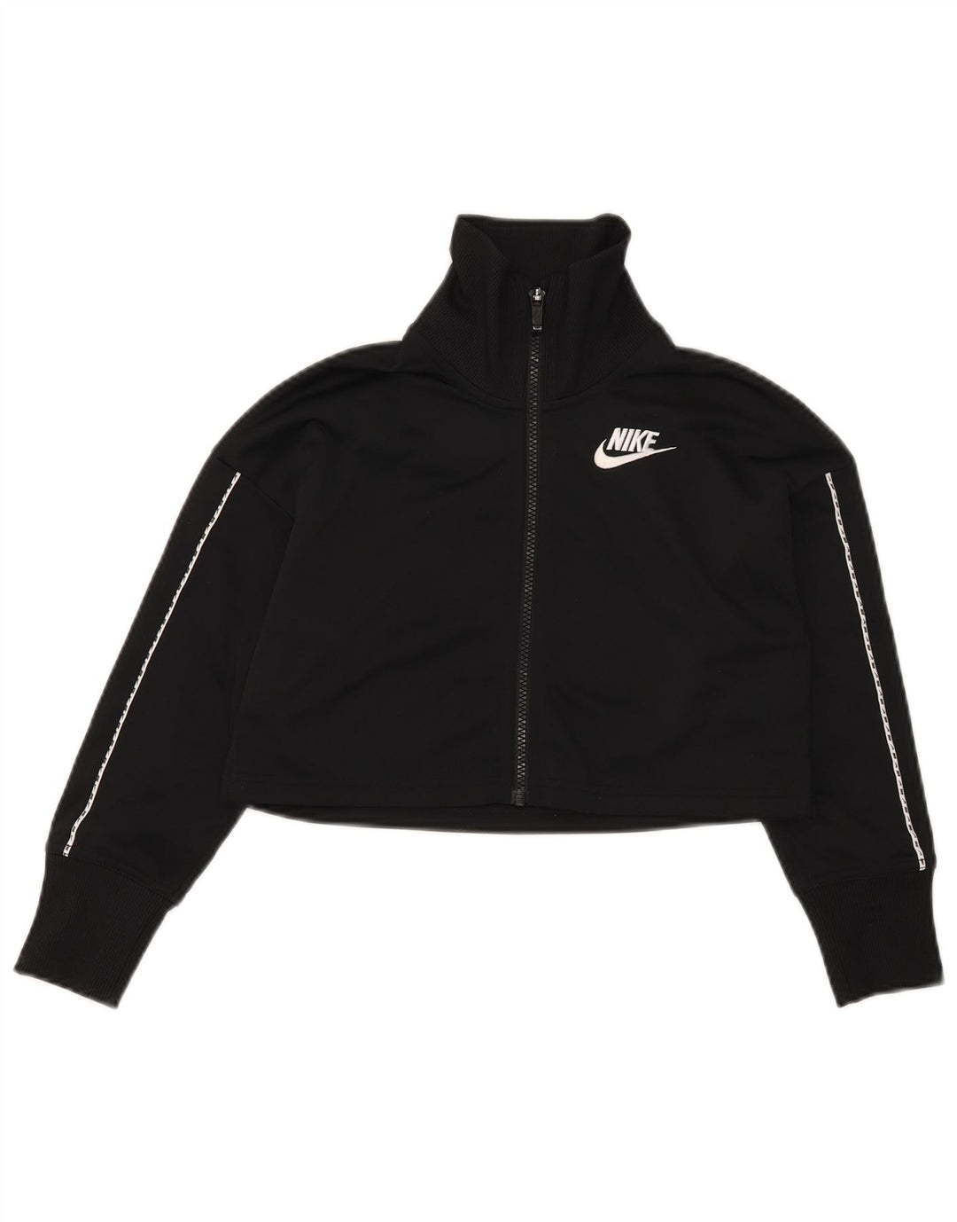 Женская укороченная спортивная куртка Nike UK 10, маленький черный полиэстер