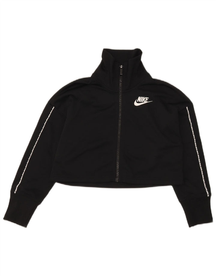 Женская укороченная спортивная куртка Nike UK 10, маленький черный полиэстер