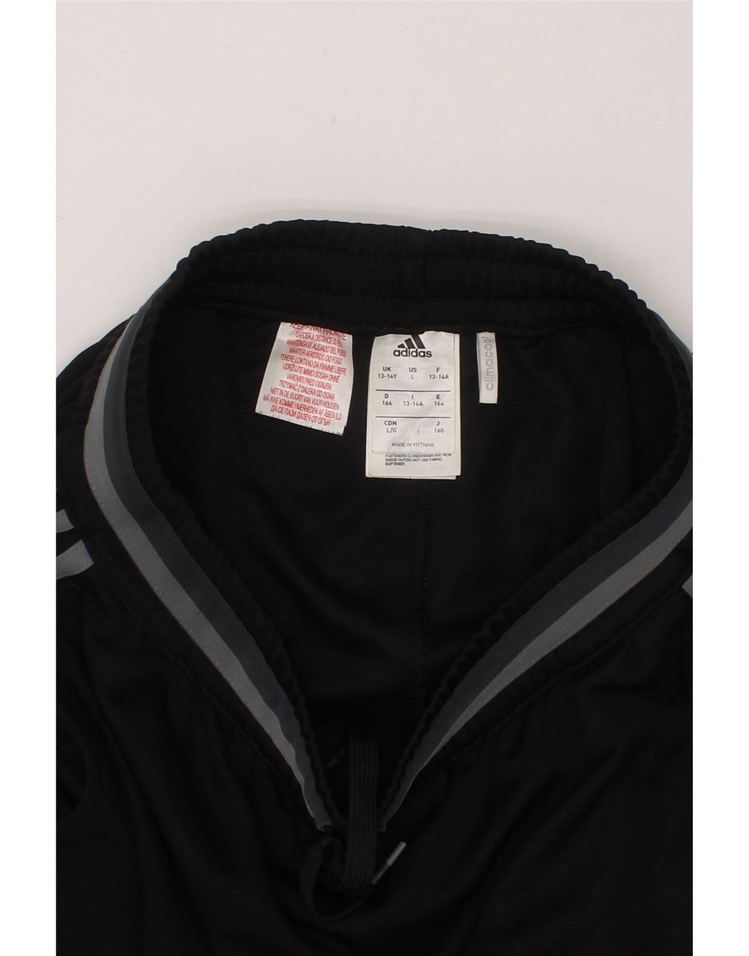 ADIDAS Boys Climacool Tracksuit Trousers 13-14 Years Black Polyester Vintage Adidas and Second-Hand Adidas from Messina Hembry 