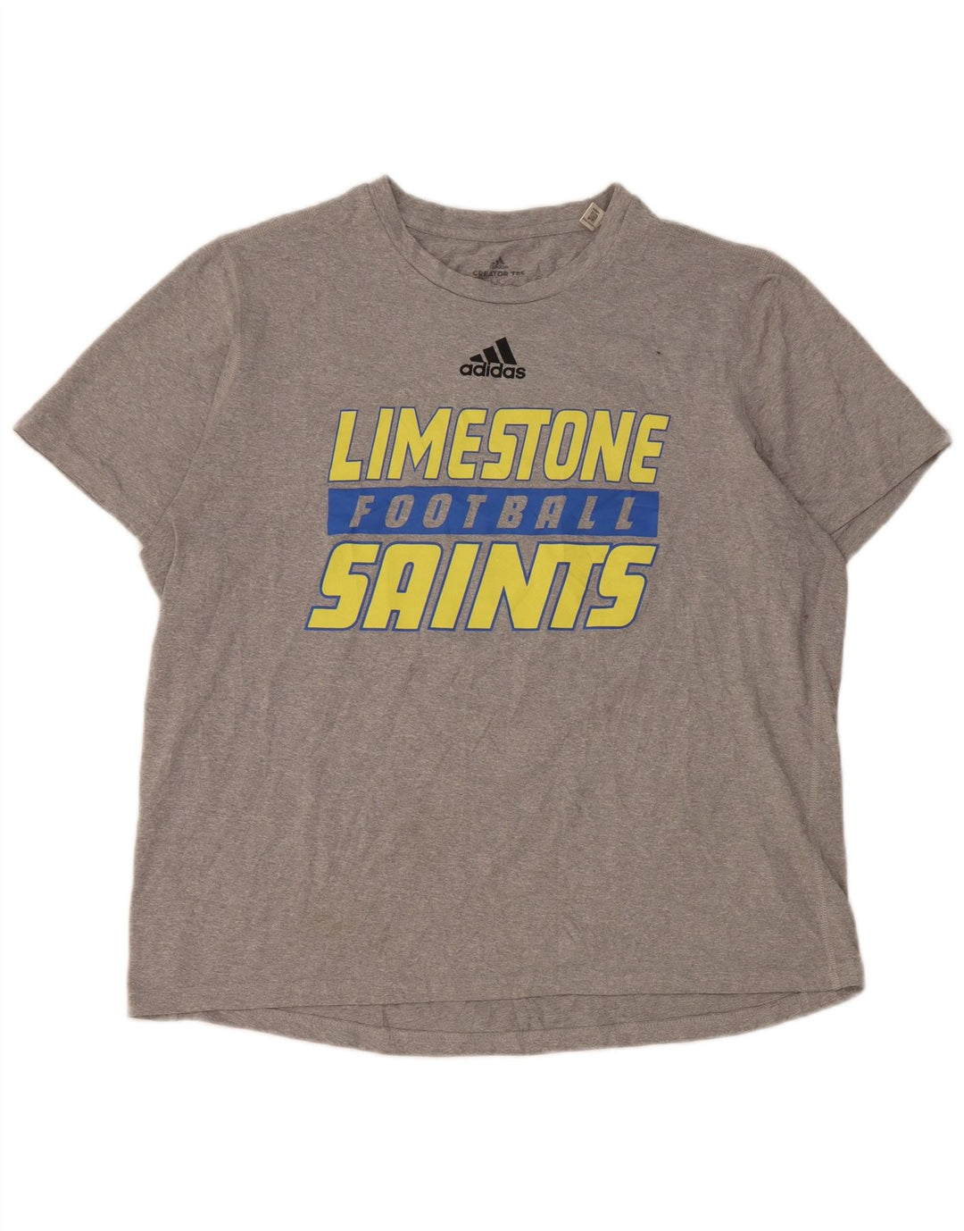 Мужская футболка с рисунком Adidas Limestone Saints, большой серый полиэстер
