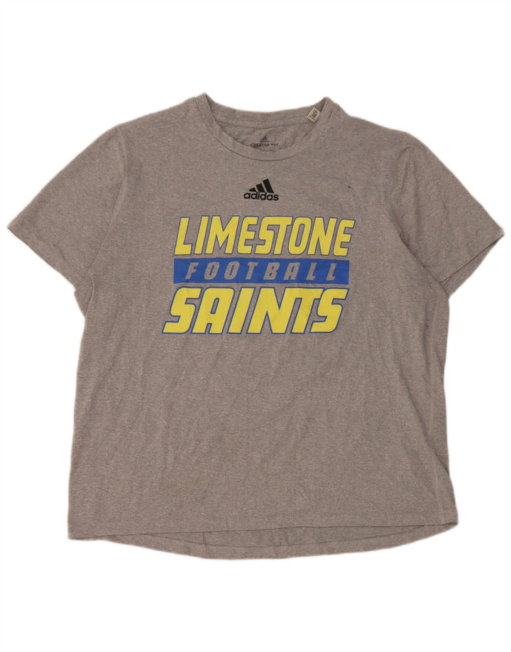 Мужская футболка с рисунком Adidas Limestone Saints, большой серый полиэстер