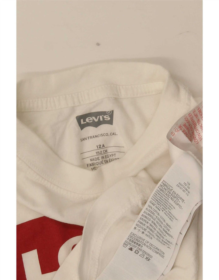 Футболка с рисунком Levi's для мальчиков, 11–12 лет, белый хлопок