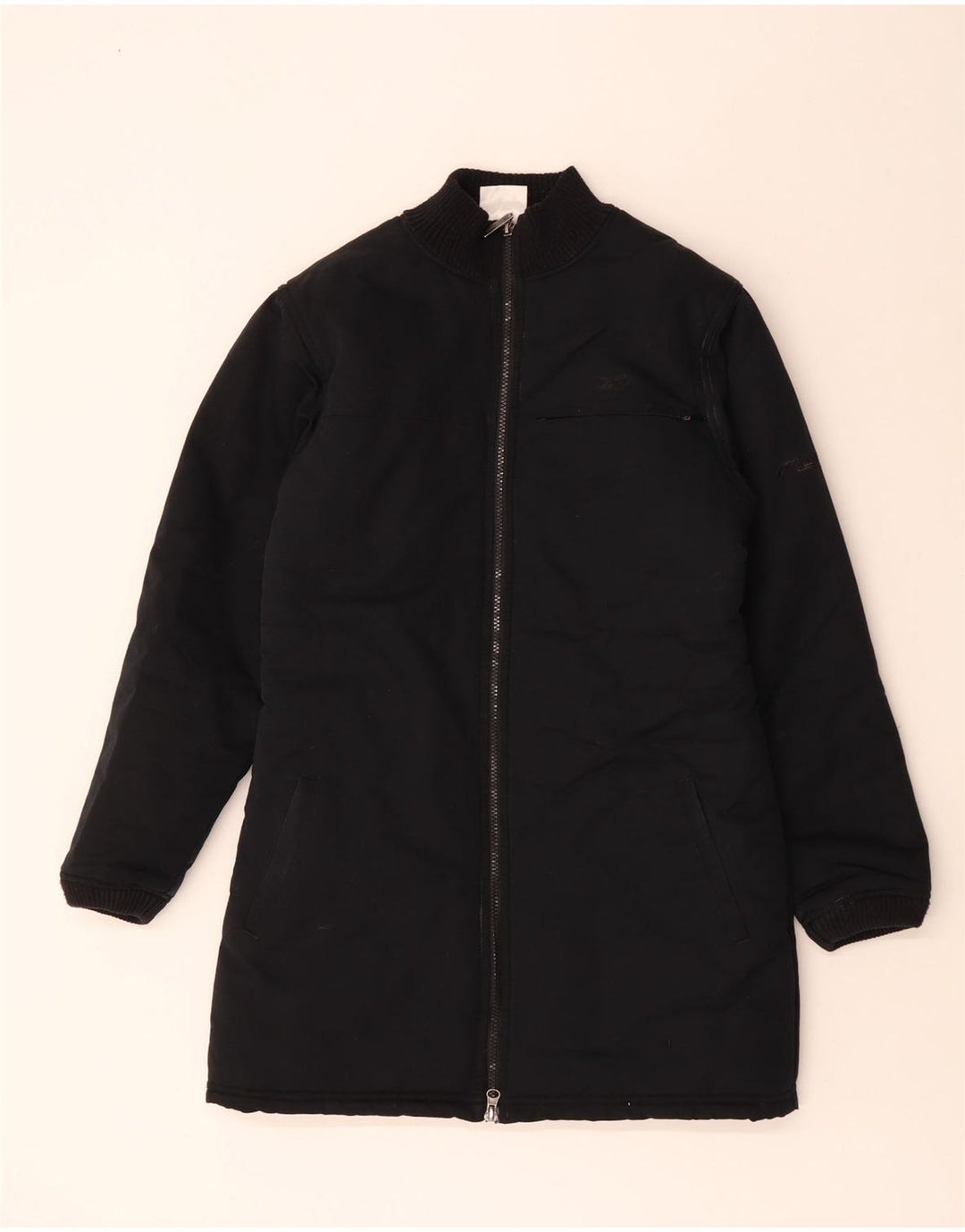 Женское длинное стеганое пальто Reebok UK 10, маленькое черное