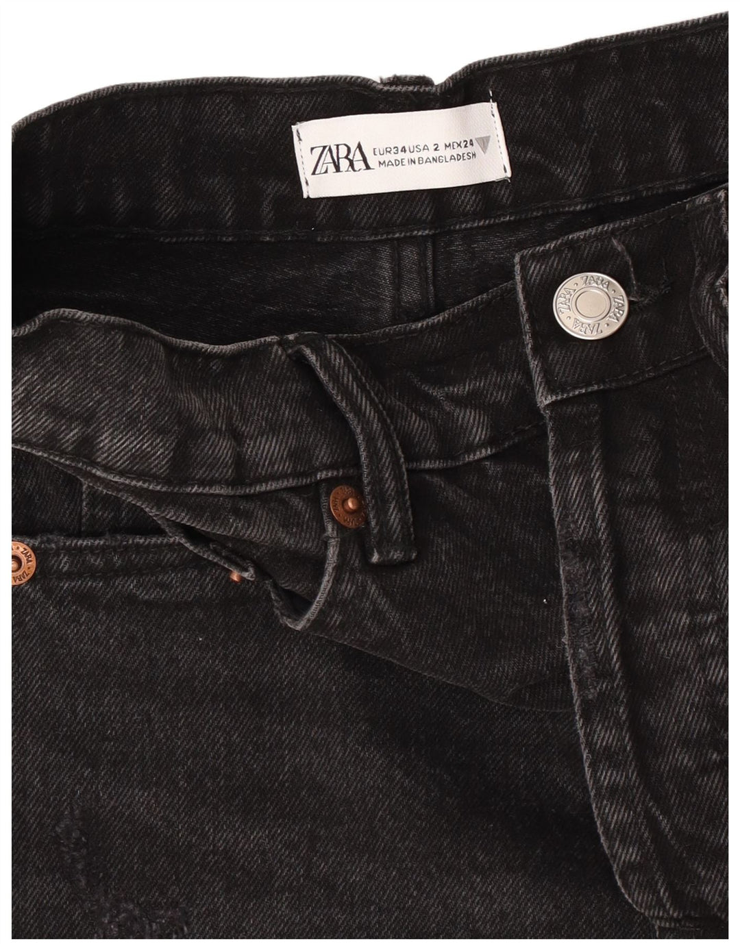 Женские джинсовые шорты Zara EU 34 2XS W24 черные