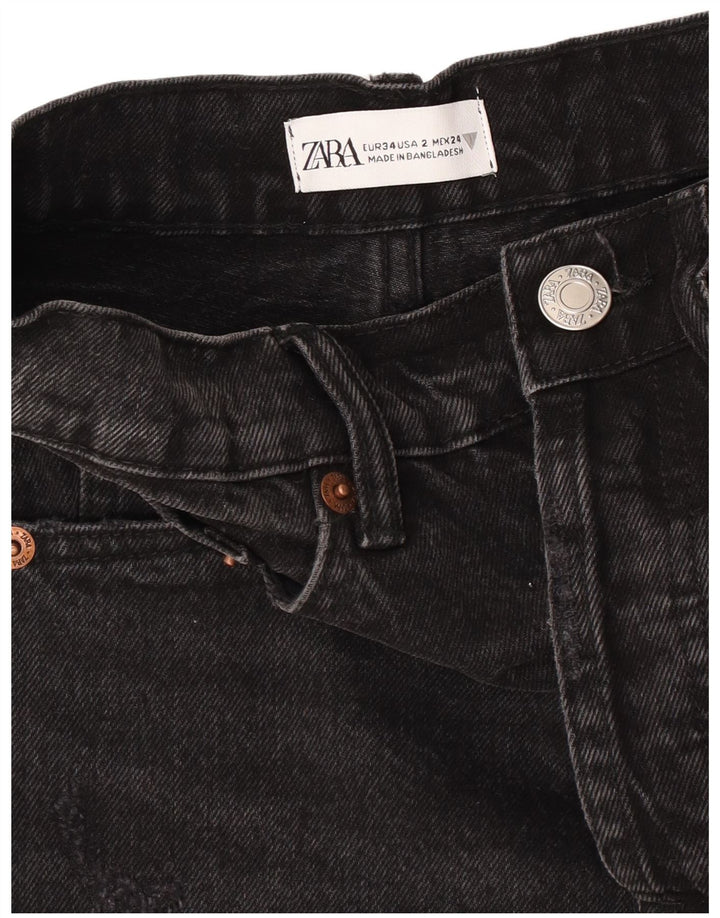 Женские джинсовые шорты Zara EU 34 2XS W24 черные
