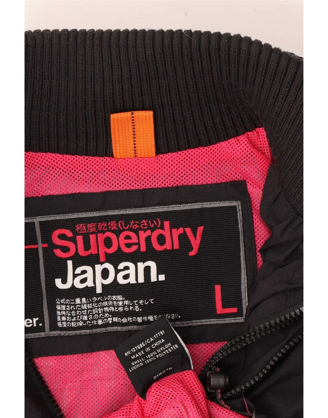 Женская ветровка с рисунком Superdry UK 16, большая черная нейлоновая куртка