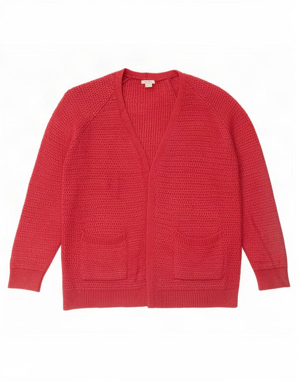 Fat Face Womens Oversized Open Cardigan Sweater UK 12 Medium Red Viscose