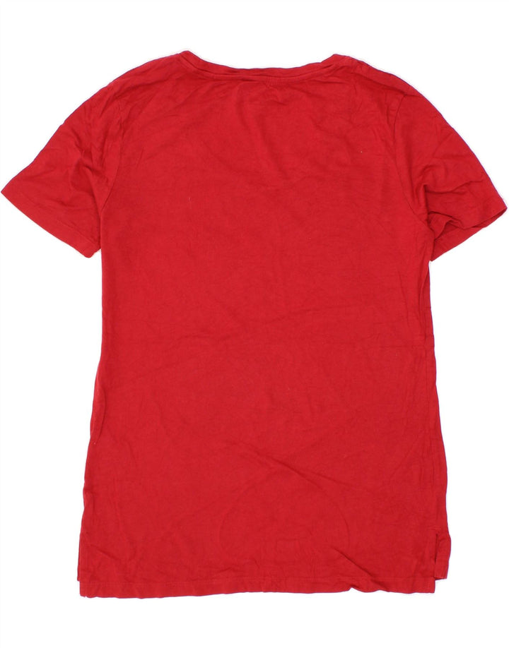 EDDIE BAUER Womens T-Shirt Top UK 10 Small Red Cotton Vintage Eddie Bauer and Second-Hand Eddie Bauer from Messina Hembry 