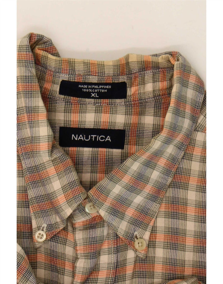 Мужская рубашка Nautica XL, хлопковая разноцветная клетка