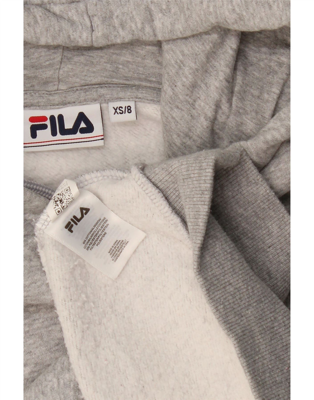 Fila Женский джемпер с капюшоном оверсайз UK 6 XS Серый хлопок