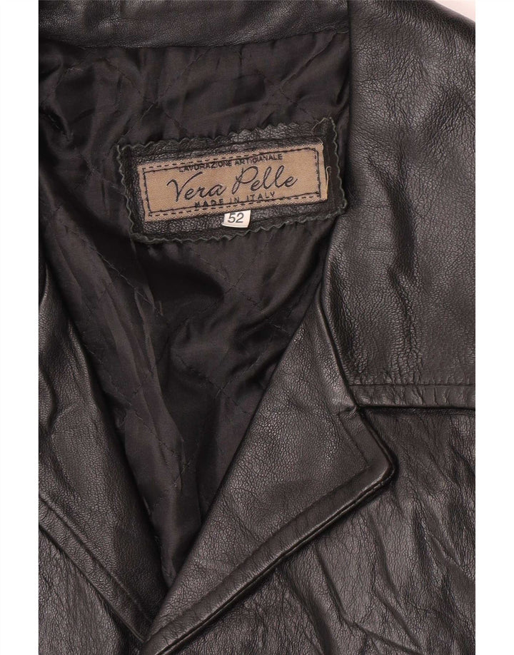 Винтажная мужская кожаная куртка UK 38 Medium Black Classic