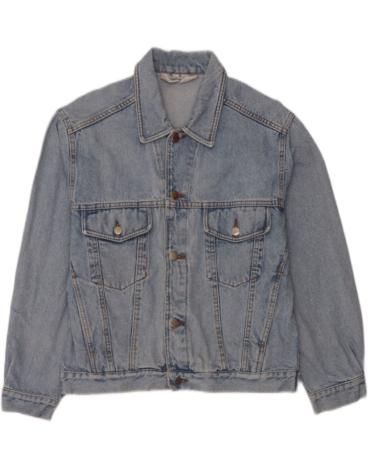 Мужская джинсовая куртка VINTAGE с графическим рисунком, Великобритания, маленький размер 36/38, синий хлопок