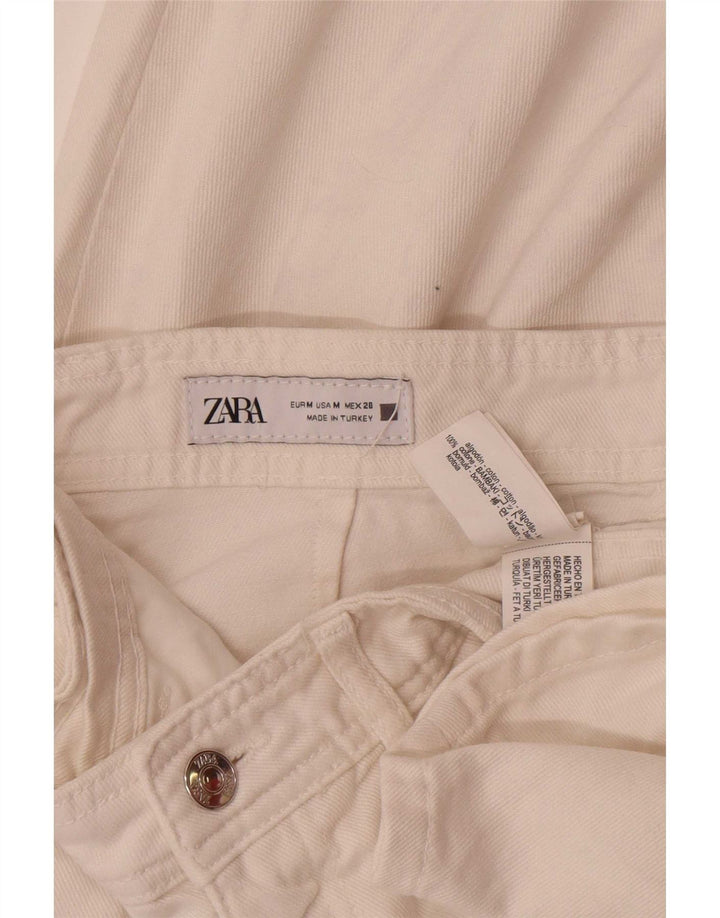 Женская джинсовая юбка миди Zara Medium W28, белый хлопок