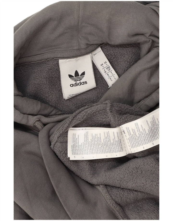 Мужской джемпер с капюшоном Adidas, маленький серый, хлопок