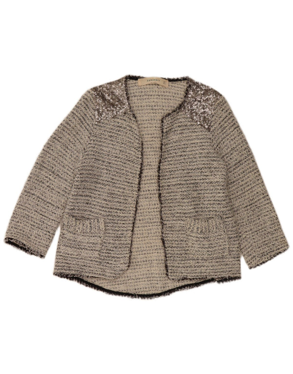 Женский кардиган Zara UK 14, большой серый хлопок