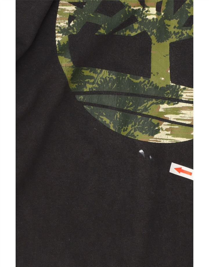 Мужская футболка Timberland стандартного кроя с рисунком, маленький черный хлопковый топ