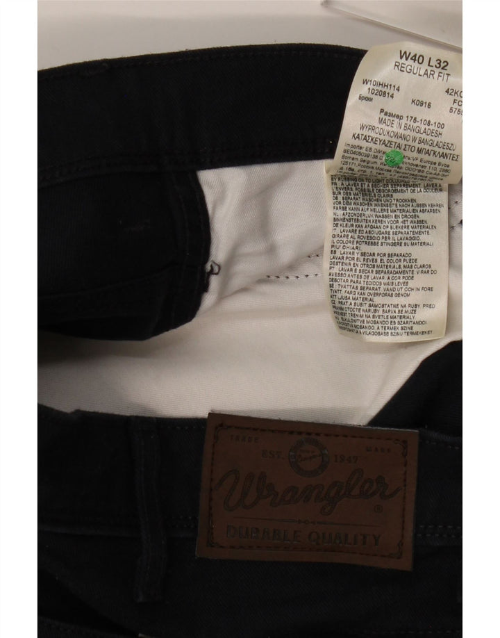 Мужские прямые повседневные брюки стандартного кроя WRANGLER W40 L29 темно-синие