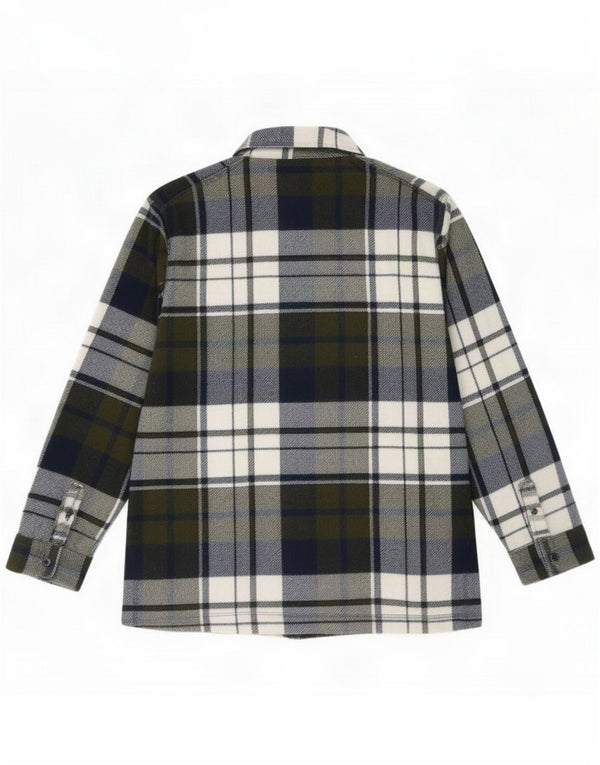 Фланелевая рубашка Benetton для мальчиков 10–11 лет XL, зеленая клетка, акрил