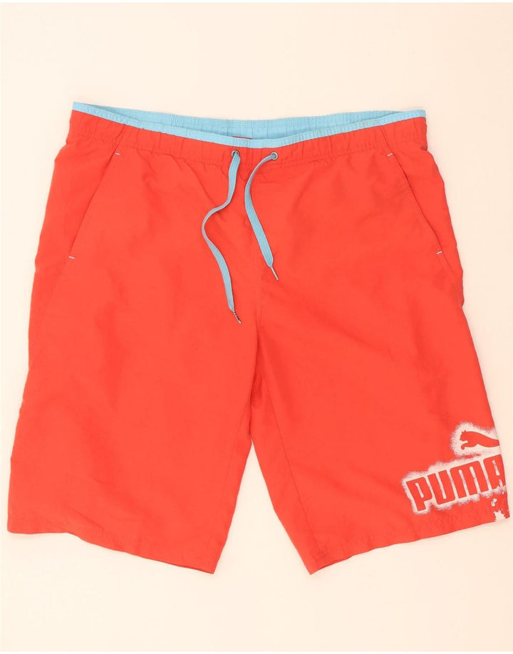 Мужские шорты для плавания Puma с рисунком, большие красные, из полиэстера