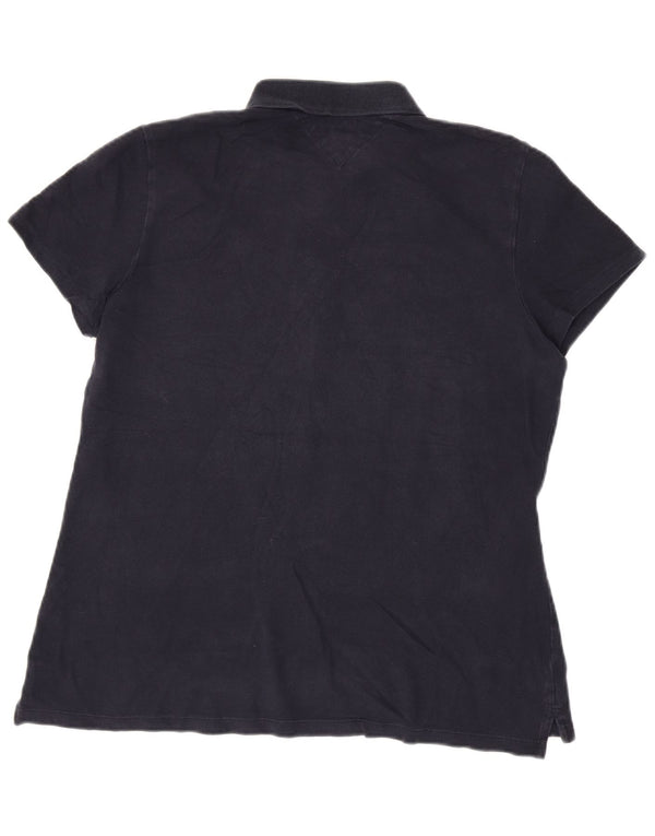 Женская рубашка-поло классического кроя Tommy Hilfiger UK 18 XL, темно-синяя, хлопок