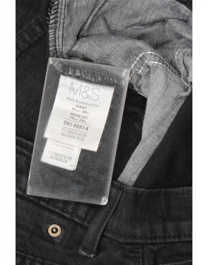 Мужские прямые джинсы Marks & Spencer W36 L26, черный хлопок