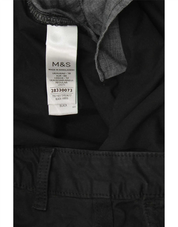 Женские брюки стандартного размера Marks & Spencer UK 16 W38 L29, черный хлопок