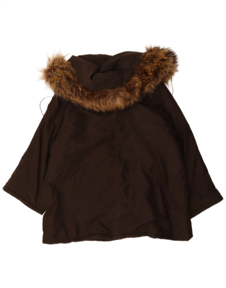 Женская парка оверсайз с капюшоном Max Mara UK 8, маленькая коричневая