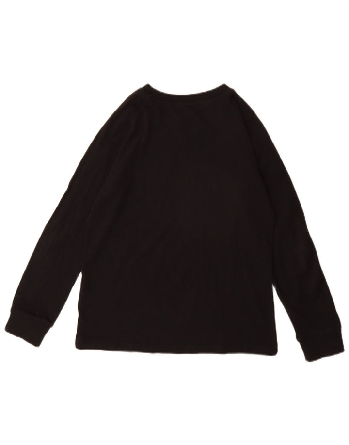 ADIDAS Топ с длинными рукавами для девочек 9-10 лет, черный хлопок