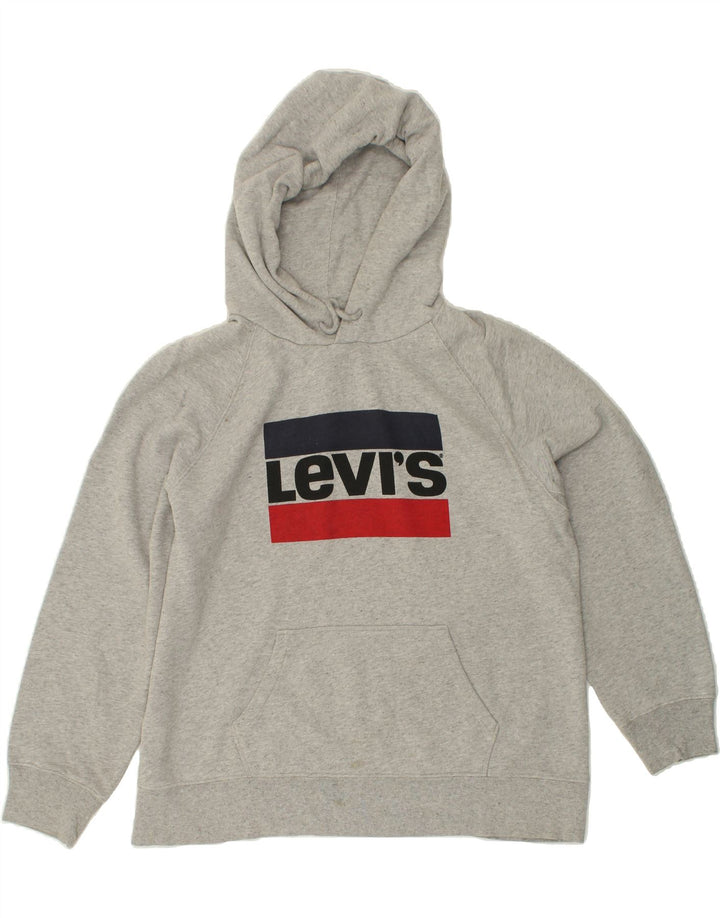 LEVI'S Mens Graphic Hoodie Jumper Medium Grey Vintage Levi's and Second-Hand Levi's from Messina Hembry 