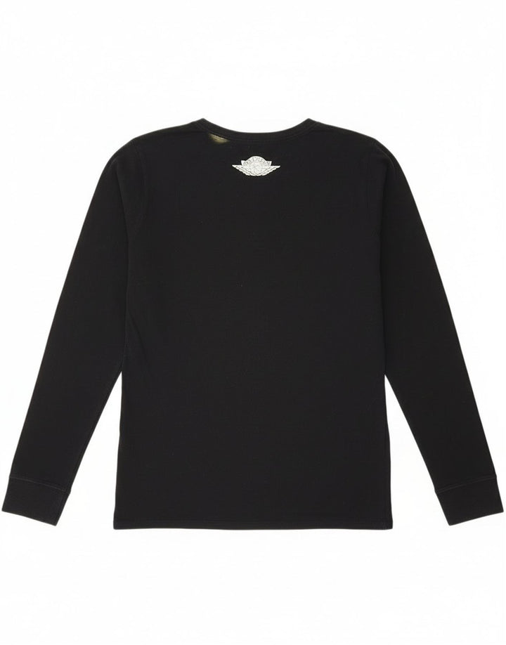 Мужской топ с рисунком Jordan, маленький черный хлопок с длинным рукавом