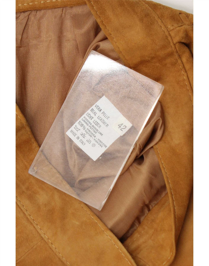 Винтажная женская замшевая юбка IT 42 Medium W28 Бежевая кожа
