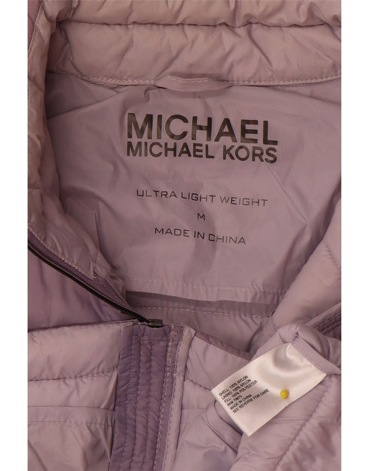 Женская стеганая куртка Michael Kors UK 14, средний фиолетовый нейлон