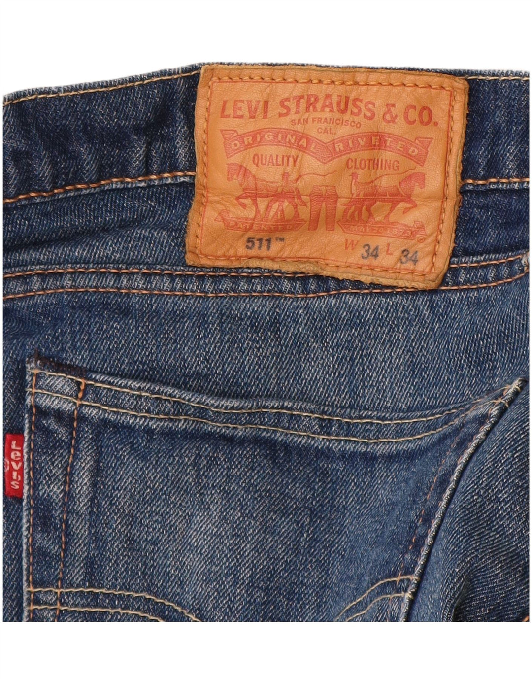 Мужские джинсы Levi's Slim 511 W34 L30 синие, хлопок