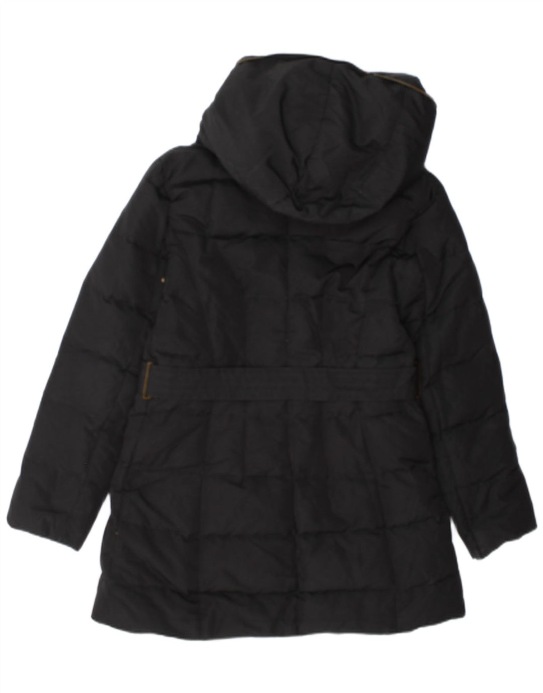 Женское стеганое пальто с капюшоном Zara UK 14, большое черное