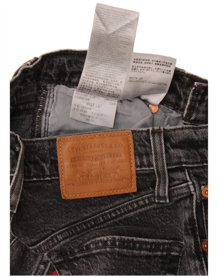 Женские прямые джинсы Levi's Ribcage W25 L21, черный хлопок