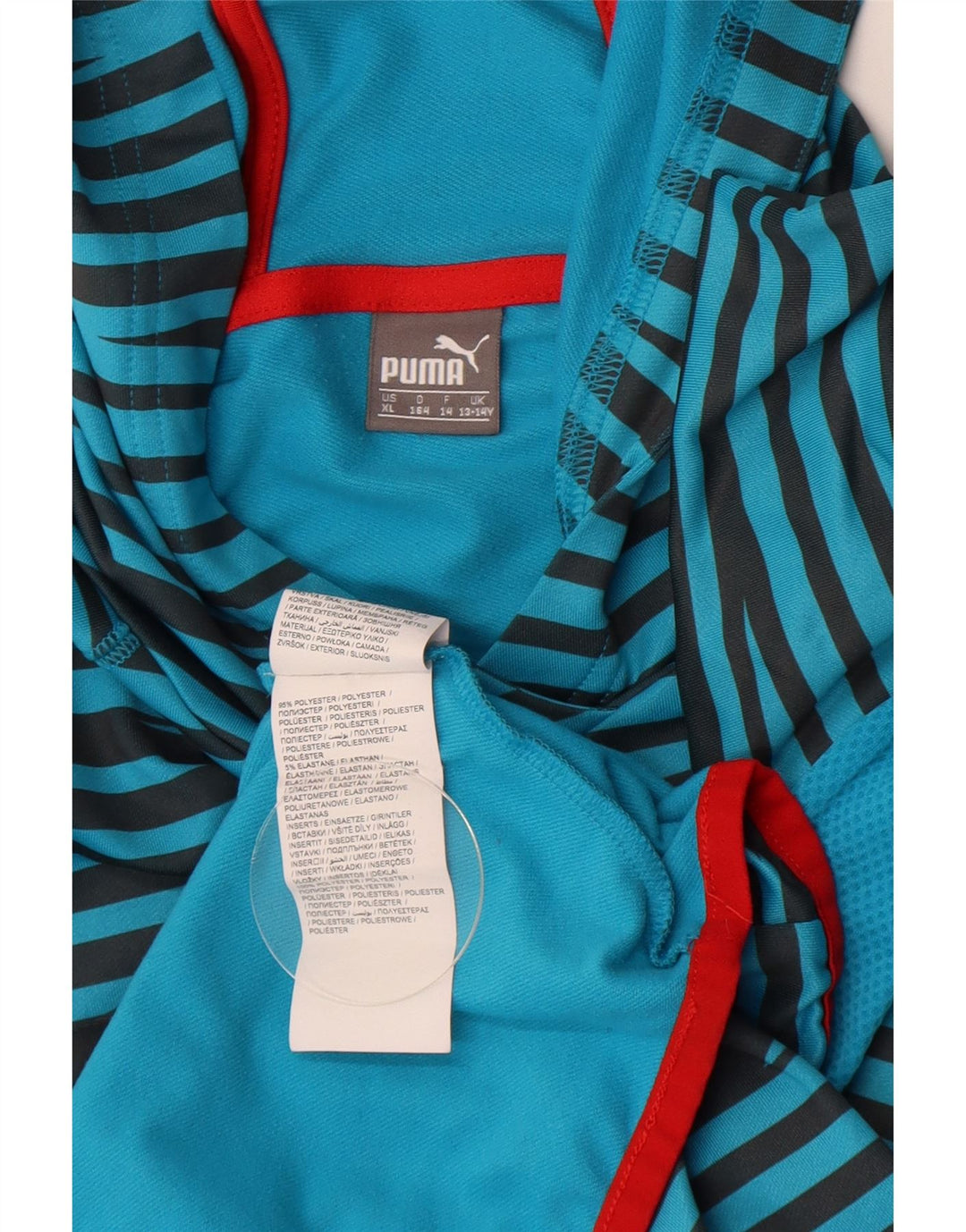 Джемпер с капюшоном PUMA для мальчиков 13-14 лет, полиэстер в синюю полоску