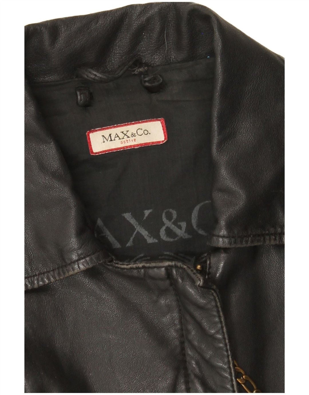Женская кожаная куртка Max & Co. UK 12, средний серый цвет