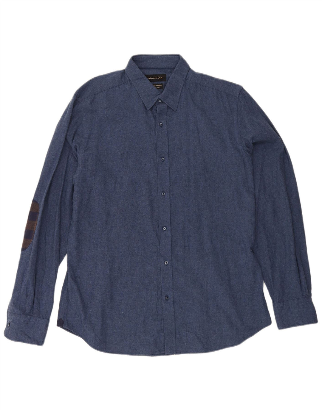 Мужская рубашка Massimo Dutti, темно-синяя, хлопковая, большая