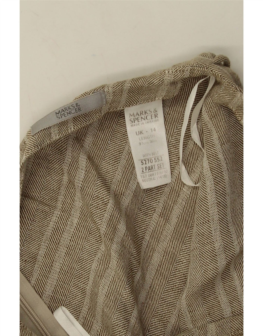 Женская макси-юбка Marks & Spencer UK 14, большая, W32, серый хлопок, с узором «в елочку»