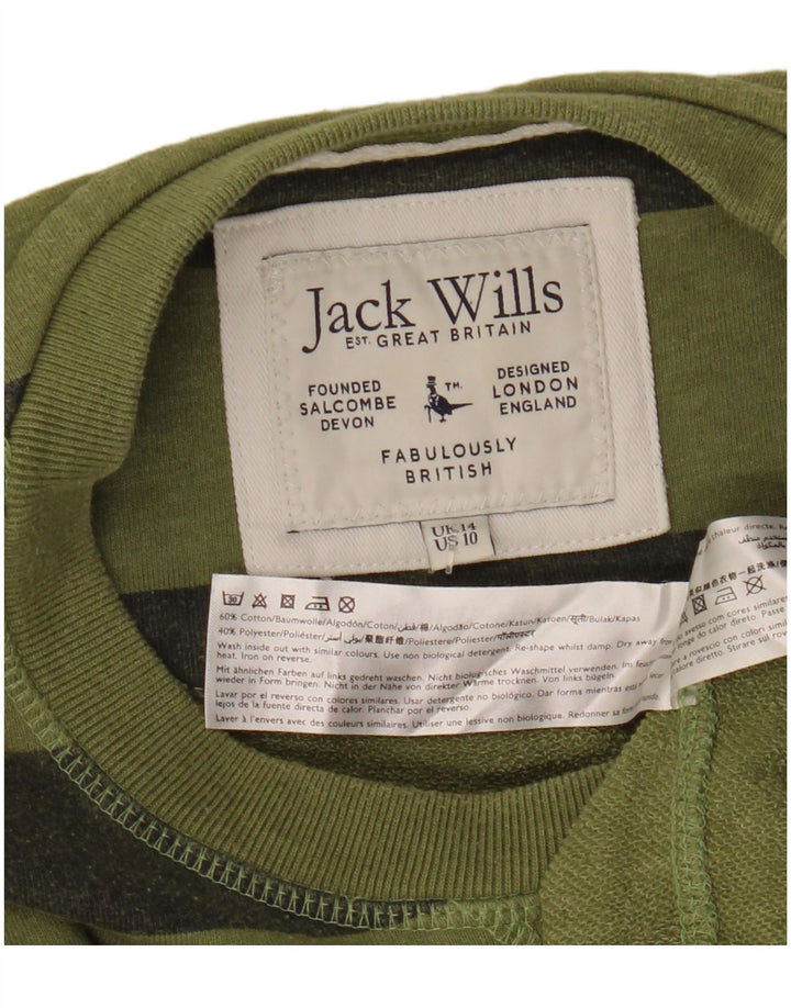 Женский джемпер оверсайз JACK WILLS UK 14, большой цвет хаки, в полоску