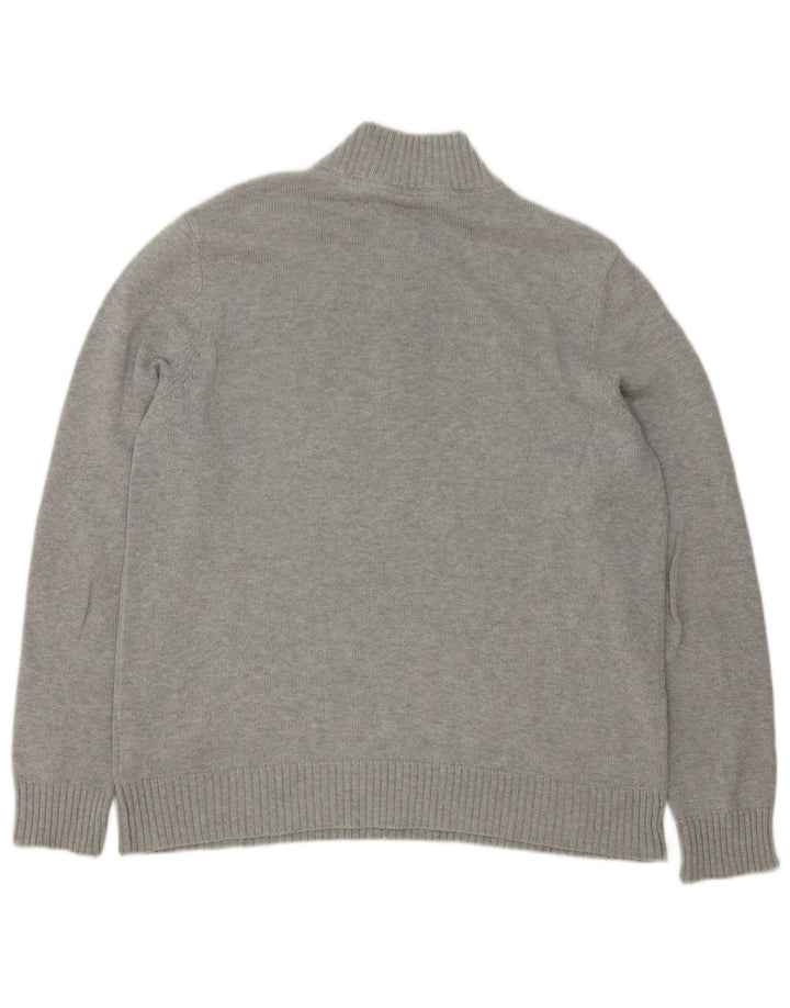 Мужской джемпер Crew Clothing с застежкой-молнией, средне-серый, хлопок