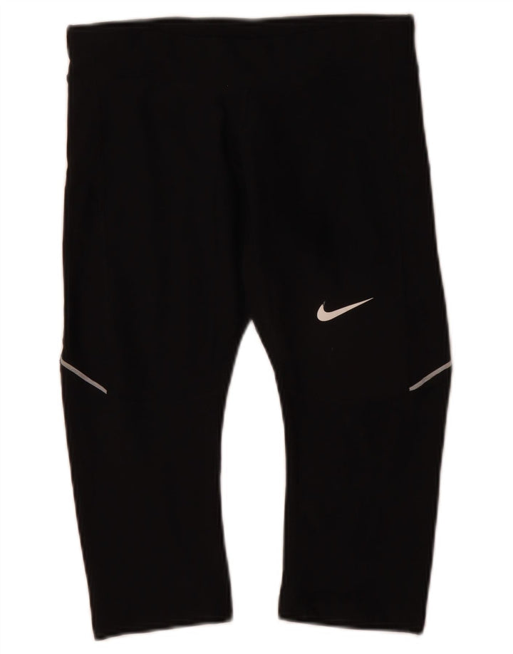 Женские леггинсы-капри Nike Dri Fit UK 4 XS, черный полиэстер