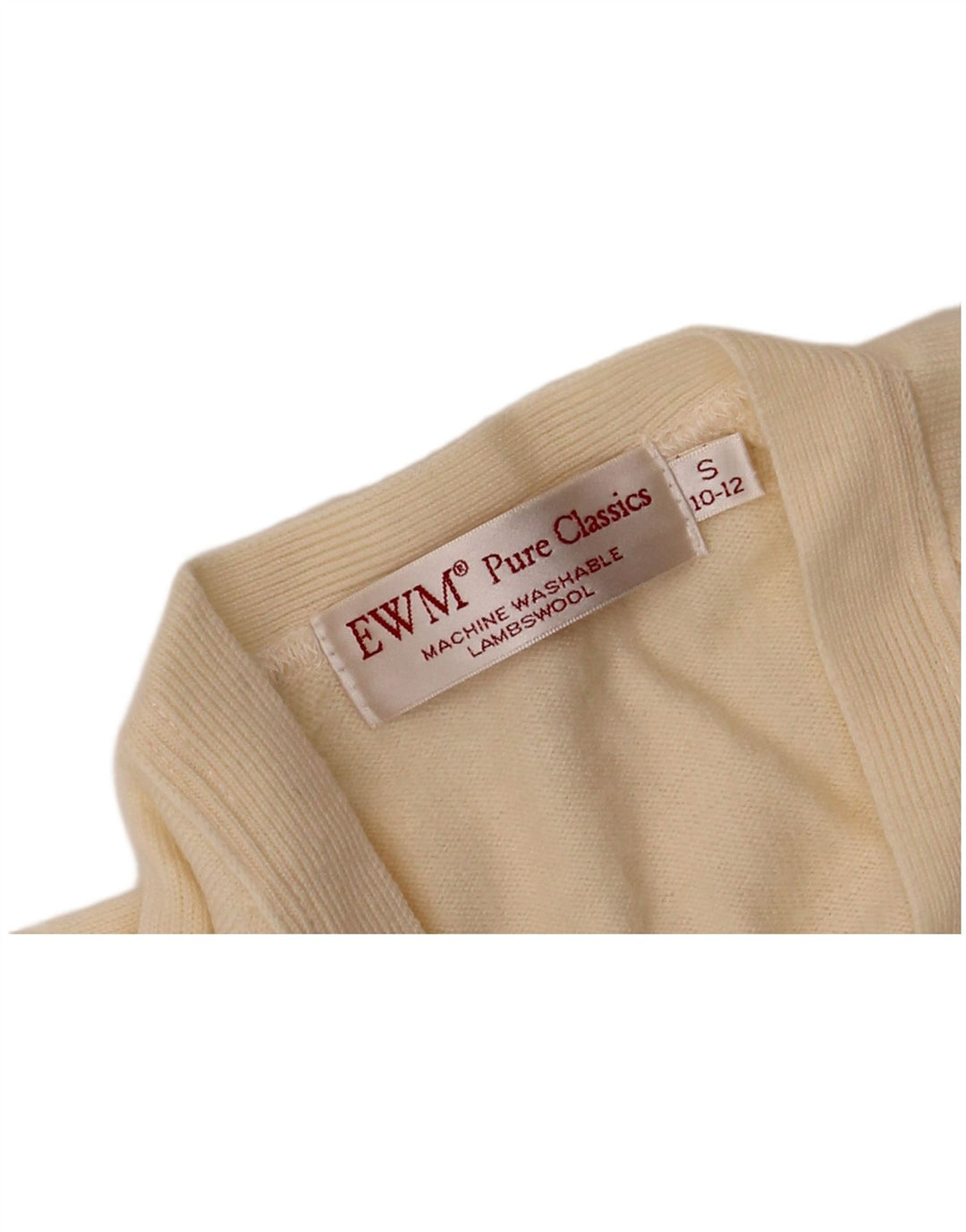 EWM Womens Cardigan Sweater UK 10/12 Small Off White Lambswool