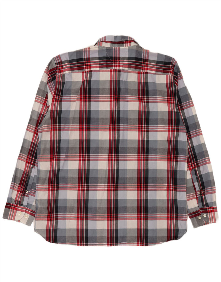 Tommy Hilfiger Мужская рубашка стандартного кроя 2XL в разноцветную клетку из хлопка