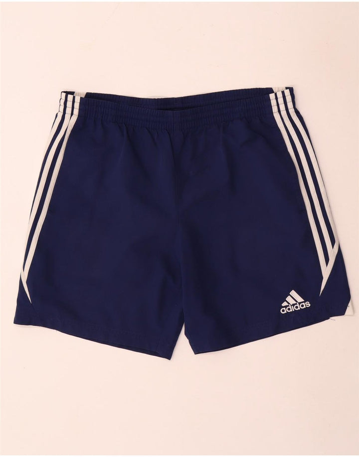 Мужские спортивные шорты Adidas, большие темно-синие, полиэстер с цветными блоками