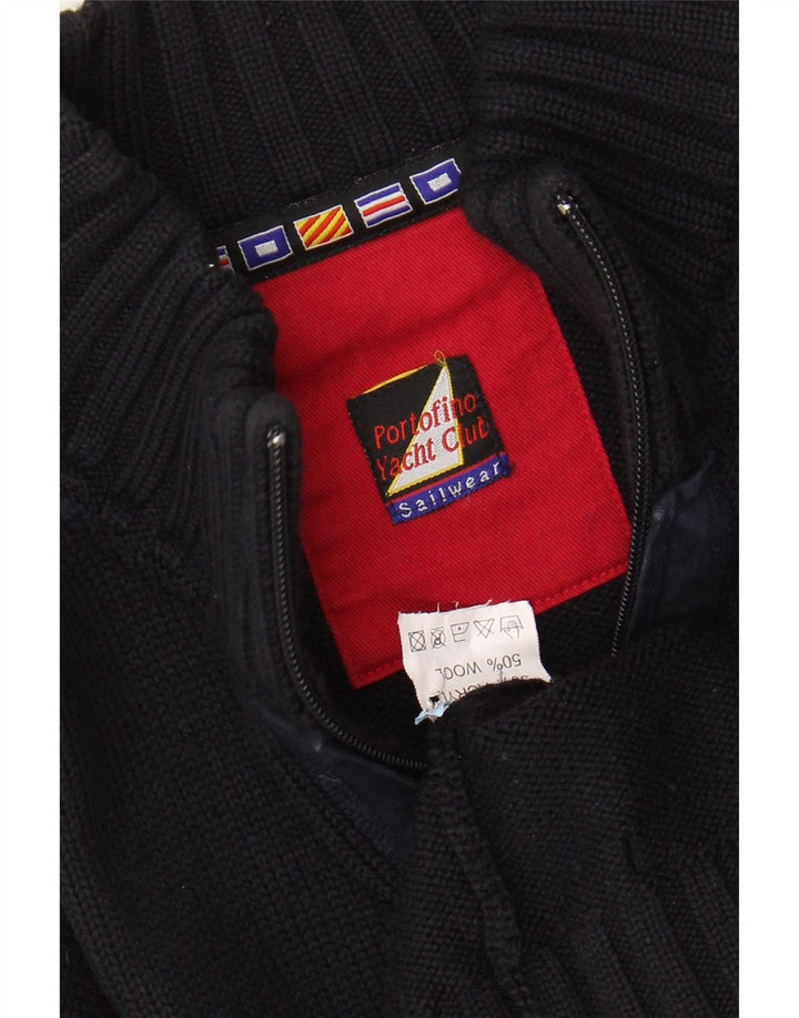 PORTOFINO Женский кардиган-свитер UK 16, большой, черный, шерсть